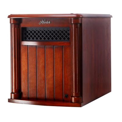 1500-Watt 6-Quartz Element Infrared Electric Wood Cabinet Heater with Remote Control